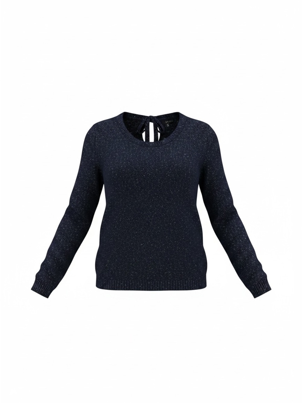 A.N.A. Women’s Navy Sparkle Knit Sweater with Back Tie
